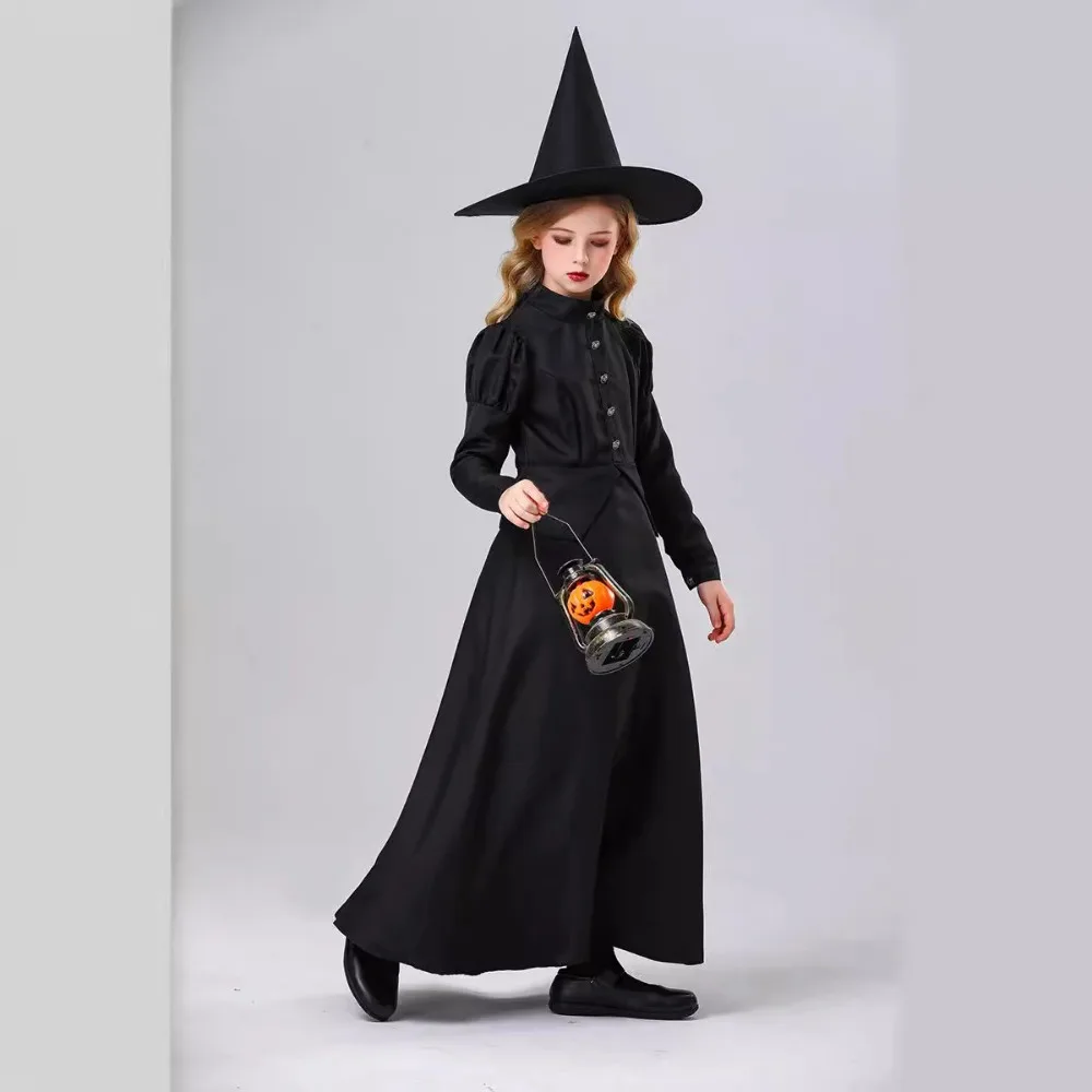 Halloween Kids Witch Costume for Girls - Witch Cosplay Outfit for Masquerade Party