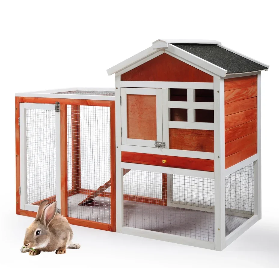 Deluxe Wooden Chicken Coop Hen House Rabbit Wood Hutch Poultry Cage Habitat For outdoor backyard gardens