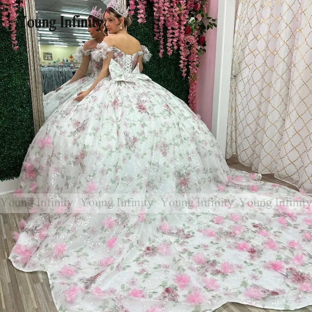 2024 Sexy Sweetheart 15 Quinceanera Dresses Lace Beads Flower Off The Shoulder Evening Dresses Puffy Party Dress Ball Gown