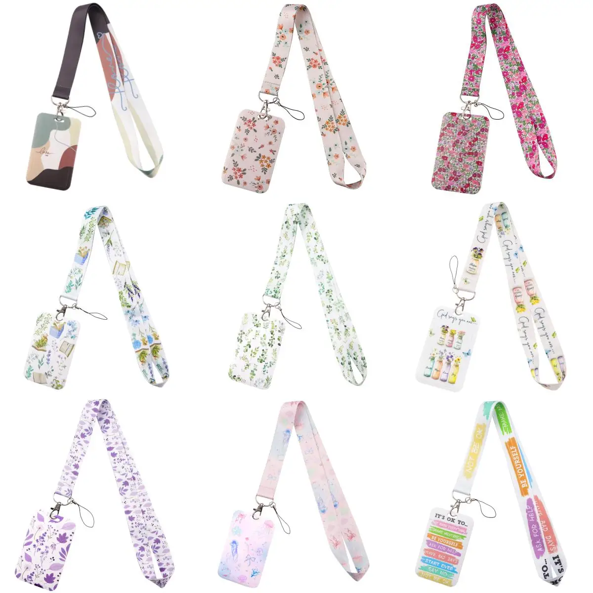 خمر النساء الفتيات زهرة معرف شارة حامل اسهم الرقبة حزام الباب بطاقة حالة شنقا حبل المفاتيح بطاقة الأعمال هدية #1