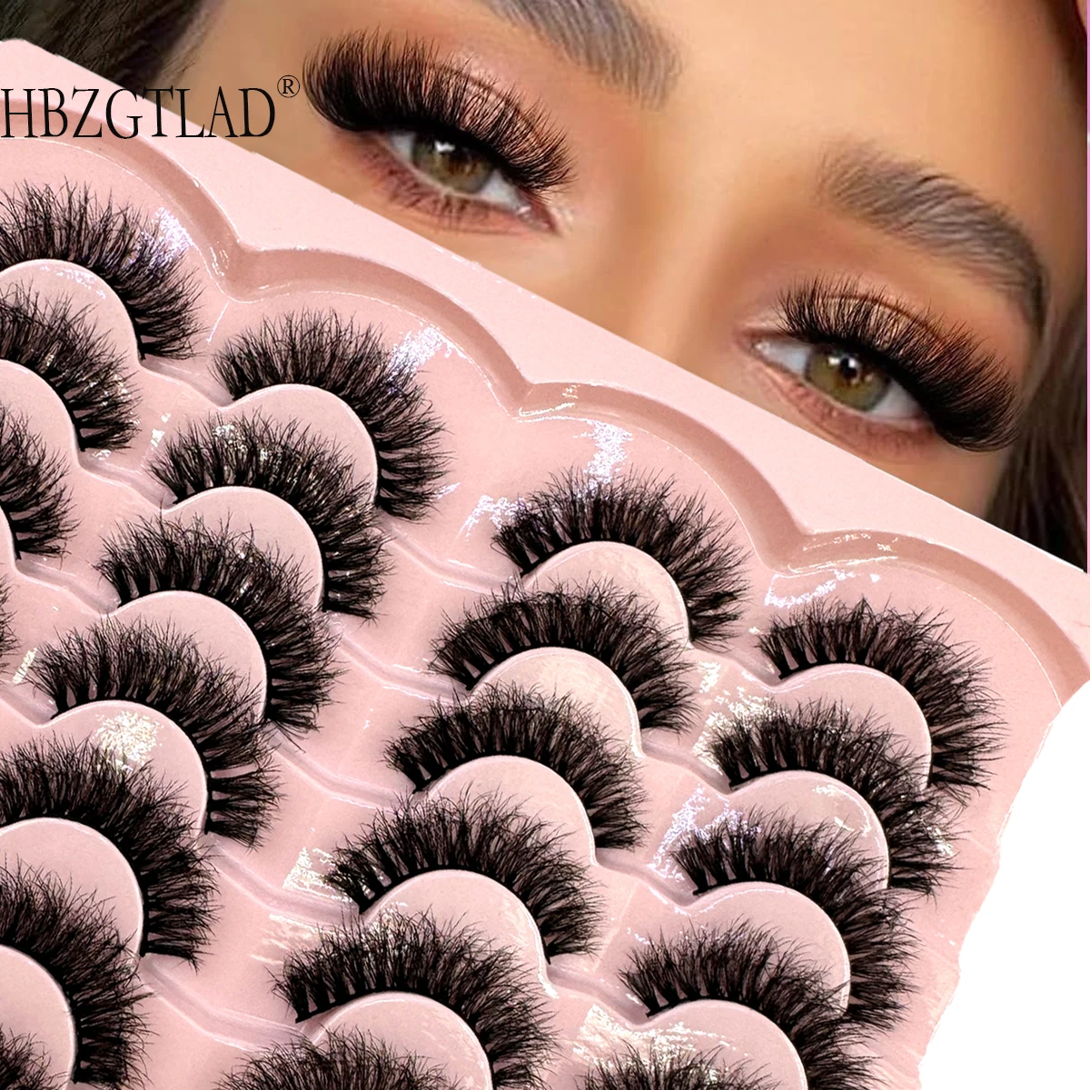 Cílios naturais curtos cílios inteligentes saco de cílios de vison falso 14 pares de tiras de cílios de olho de gato naturalmente fofos para diariamente