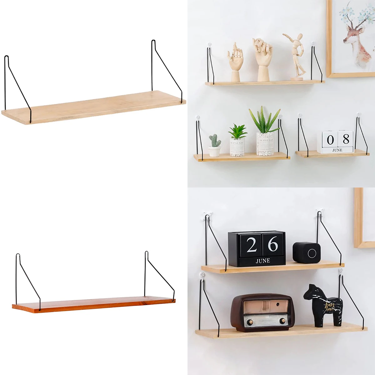 

Scandinavian Style Log Wooden Wall Support Storage Solid Wood Partition Holder Room Wall Decorative Shelf Home Accessories