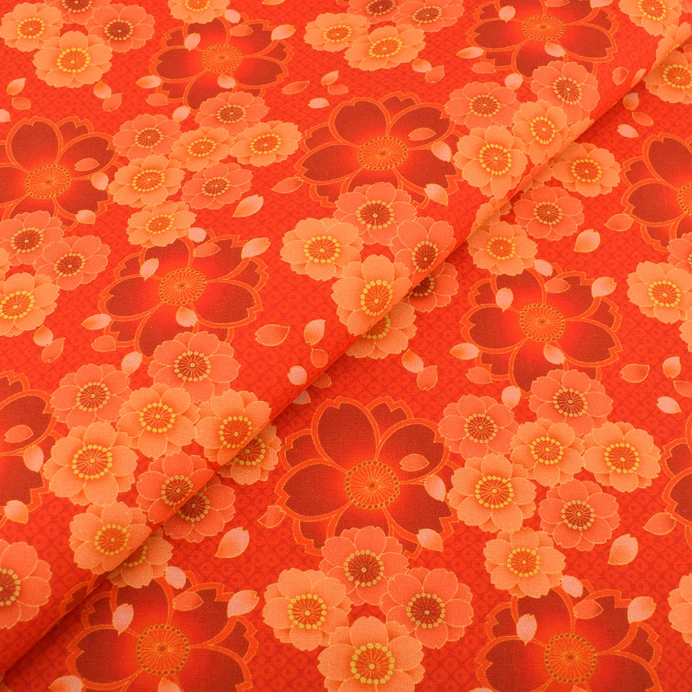 Chainho,Plain Cotton Fabric,Patchwork Cloth,Orange Color Of Handmade DIY Quilting & Sewing Crafts,Cushion Home Textiles Material