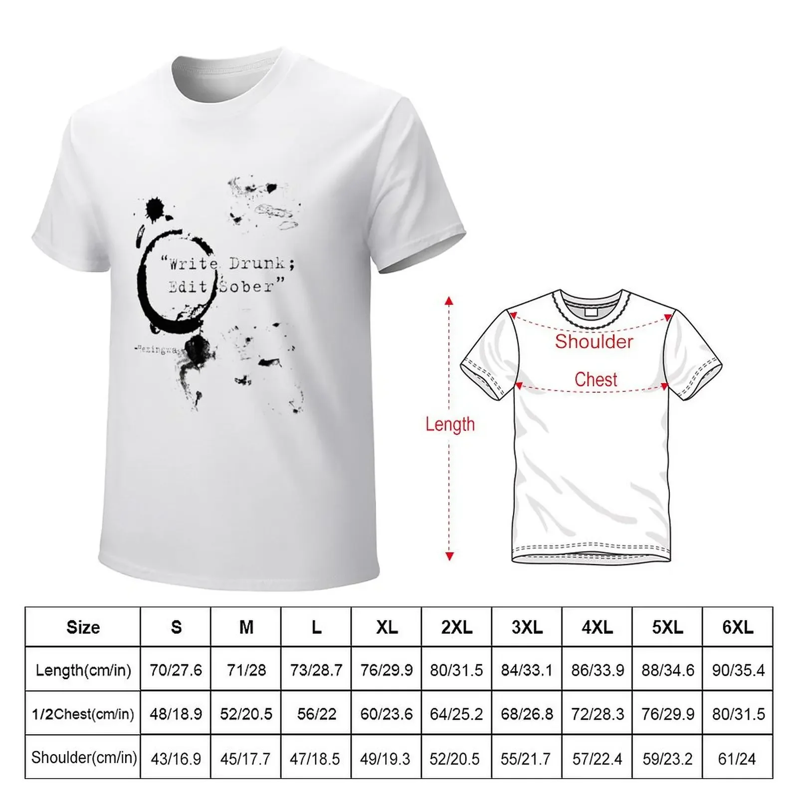 Hemingway Writers Quote T-shirt tees anime clothes korean fashion mens clothing