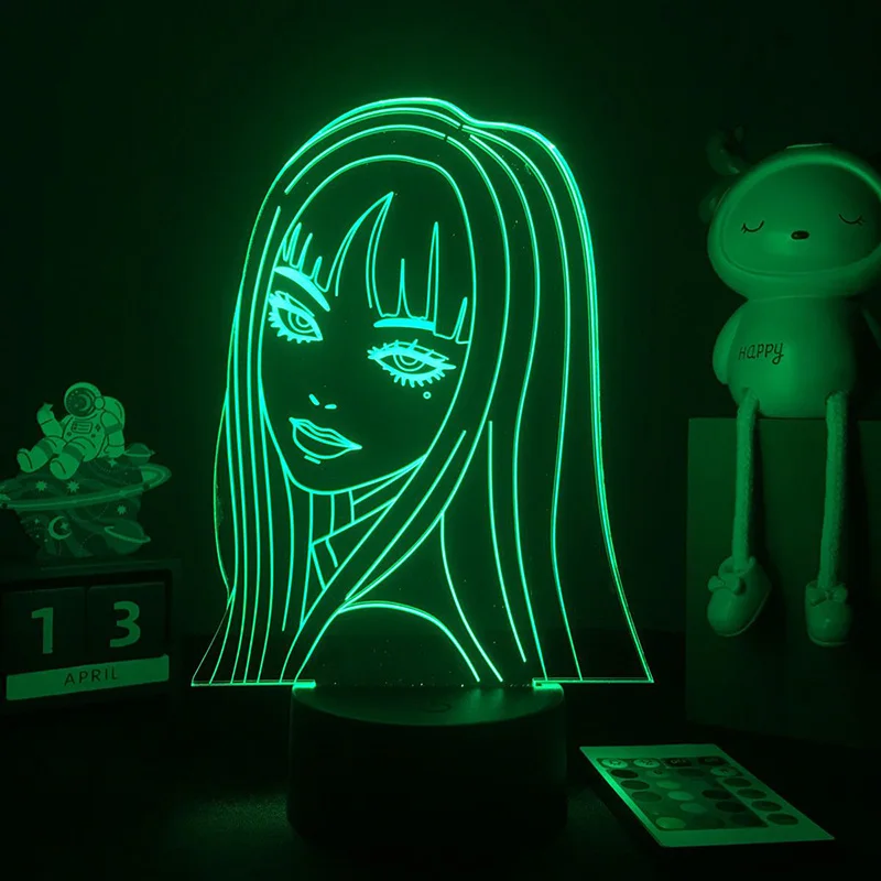 Cartoon Hello Kitty Junji Ito Tomie Night Light Kawaii Japan Anime Peripheral Room Desktop Decor Acrylic Lamp Board Toys Gifts