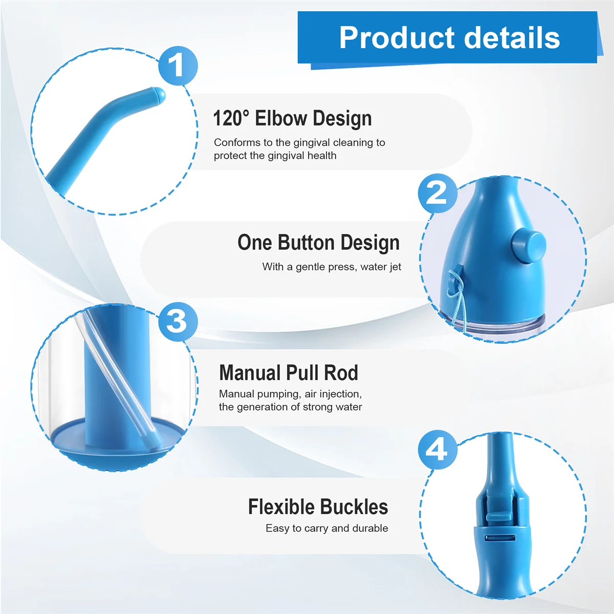 Quality! New Portable Oral Irrigator Clean the Mouth Wash Your Tooth Water Irrigation Manual Water Dental Flosser No Electricity