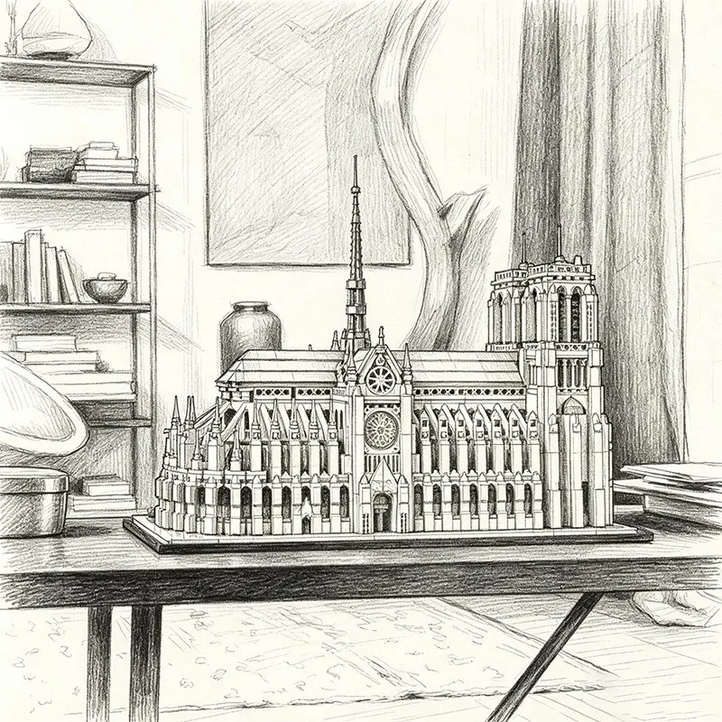 2026 Brand New City Architecture Series Notre Dame Model Set4383PCS Adult Collectible Display Building Blocks Birthday Gift