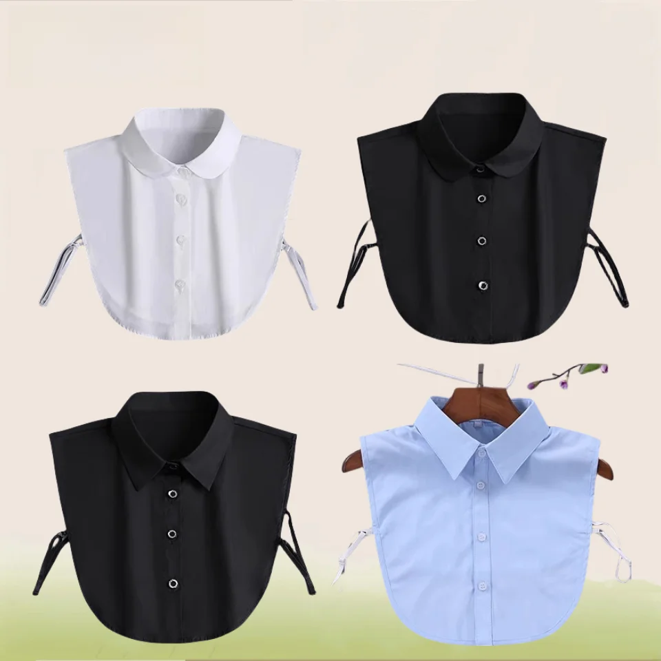 white-decorative-stand-collar-round-neck-fake-shirt-collarfor-men-and-womenbusiness-stylepure-colorsizing