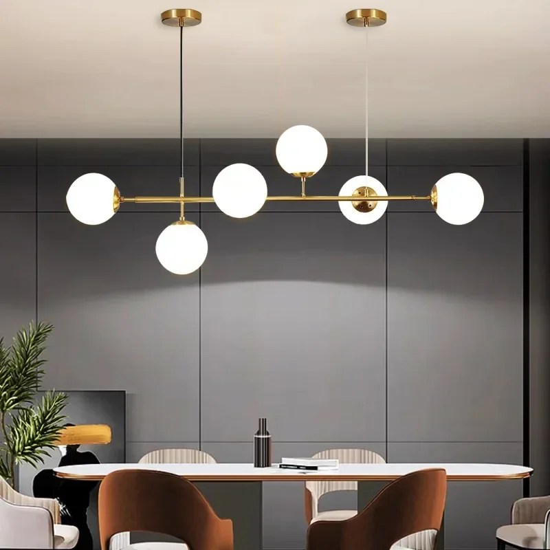 

Modern Minimalism Smoke Glass Restaurant Chandeliers Nordic Home Decor Living Room Bedroom Homestay Pendant Lamp Gold Iron Light