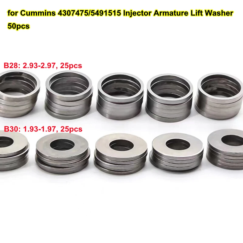 

B28 B30 Shims for Cummins 4307475/5491515 XPI Diesel Common Rail Injector Adjusting Flat Washer Repair Spare Parts