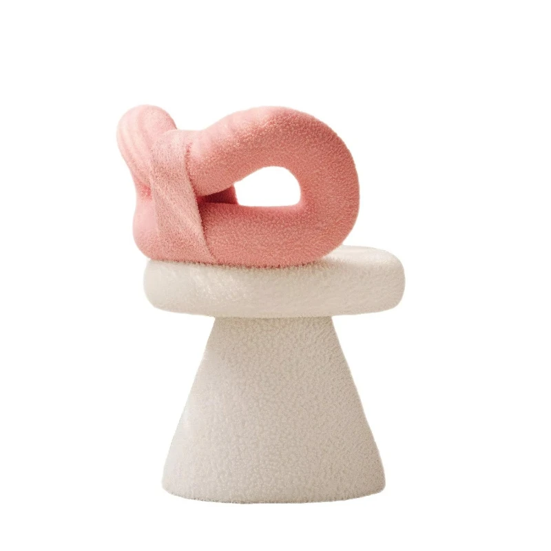 

French wooden modern casual bow dressing stool for homes, bedrooms, and nail salons
