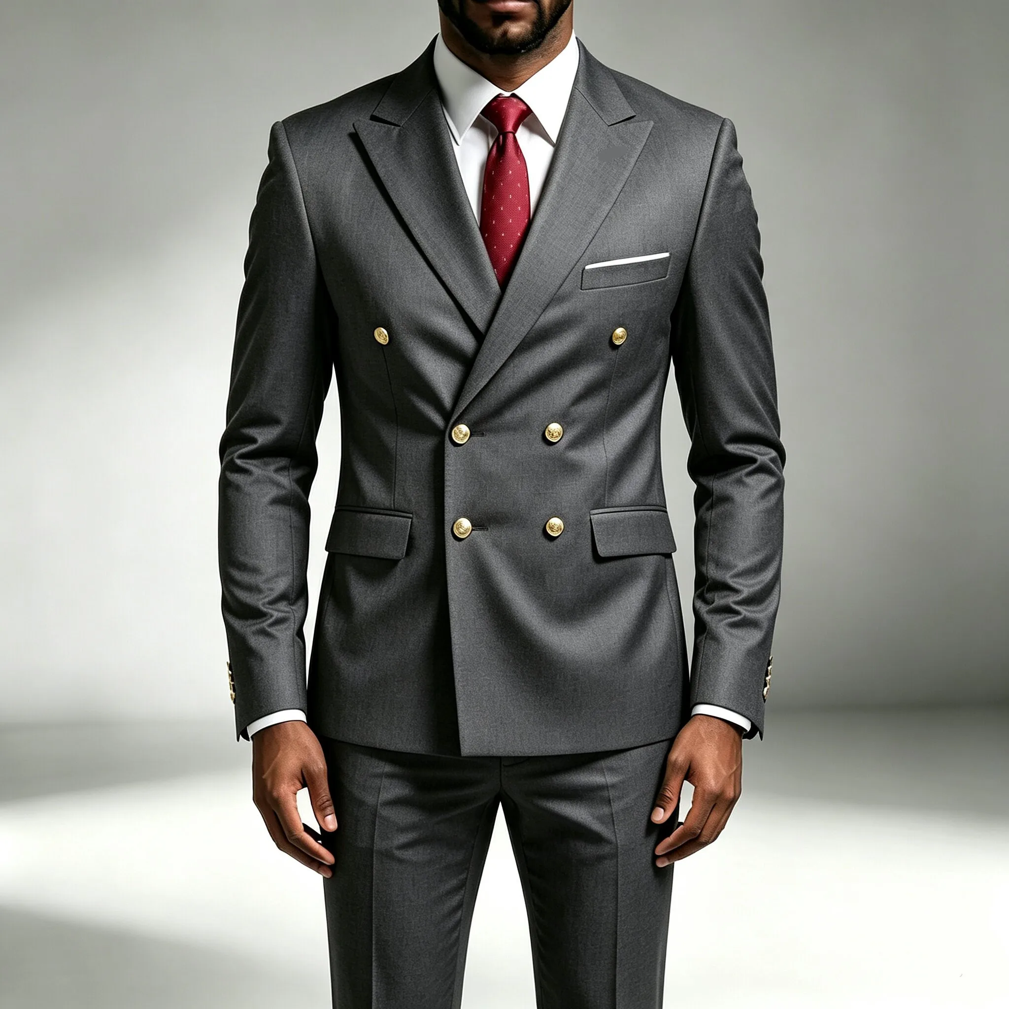 2-teiliger Business-Anzug für Herren: Blazer, Weste & Hose, perfekt für Geschäftstreffen, Hochzeiten & formelle Feierlichkeiten – Detail 6