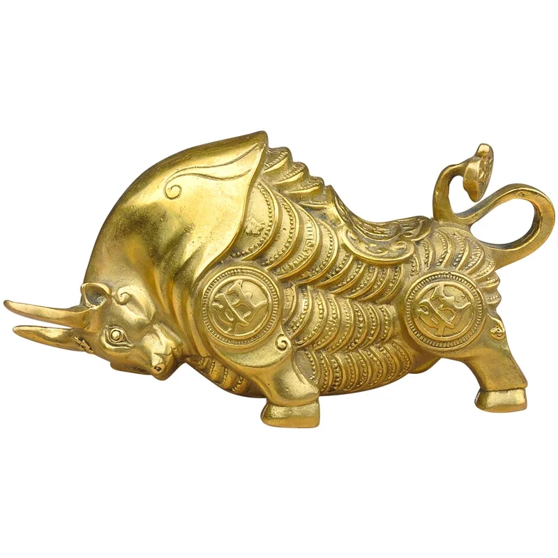 

genuine light copper cattle Wang Feng shui ornaments handicraft product decoration furnishings Zhaocai enrichment gift