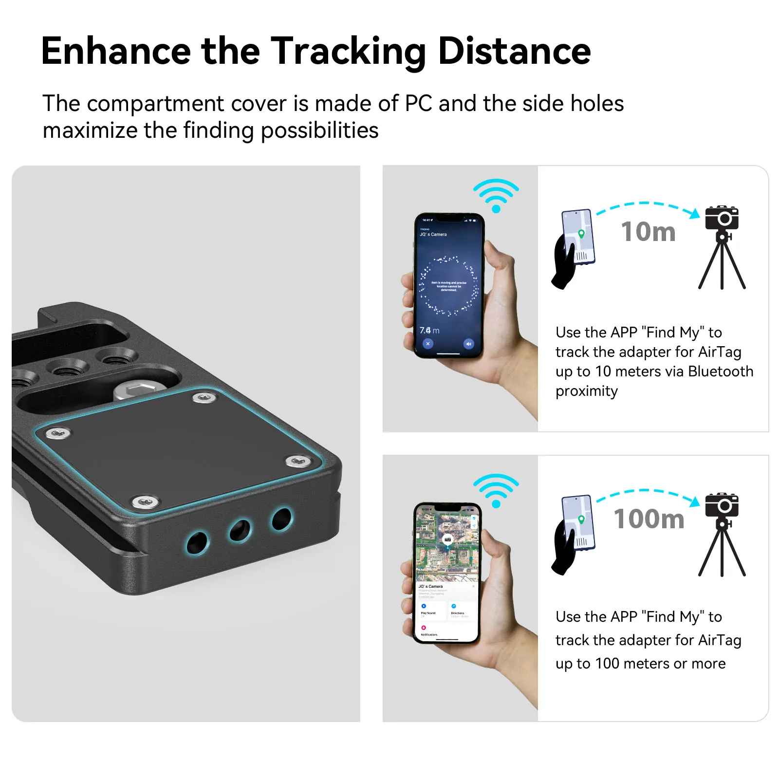 SmallRig Quick Release Mount Plate Arca-Type Compatible for AirTag Track The Camera Location for Sony for Canon 4150