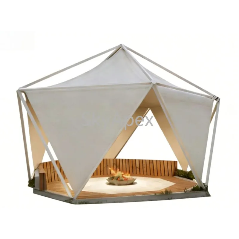 Professional Elegant Luxury  Waterproof  Inflatable Glamping Outdoor Dining Tent  For Hotel  Resort Restaurant Landscape Banquet