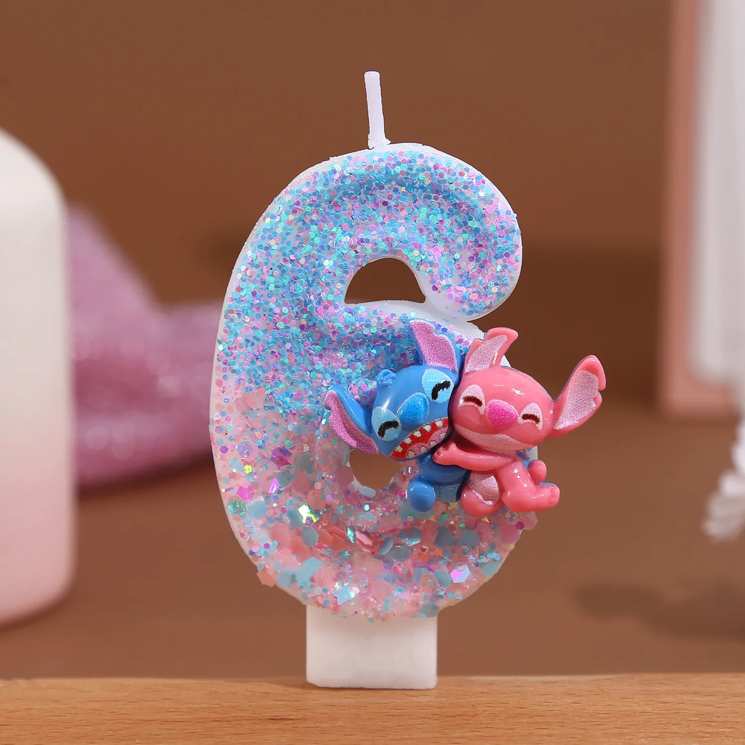 لطيف ليلو و غرزة شمعة عدد 0-9 أنيمي الرقمية غرزة الملاك الأطفال تحت عنوان شموع الحفلات استحمام الطفل هدايا الحفلات 1 قطعة #3