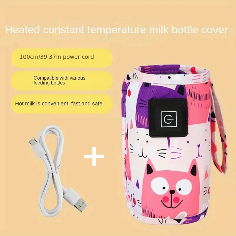 USB melkwaterverwarmer, reiswandelwagen geïsoleerde tas, zuigflesverwarmer, draagbare flesvoedingswarmer, Kerstmis, Halloween