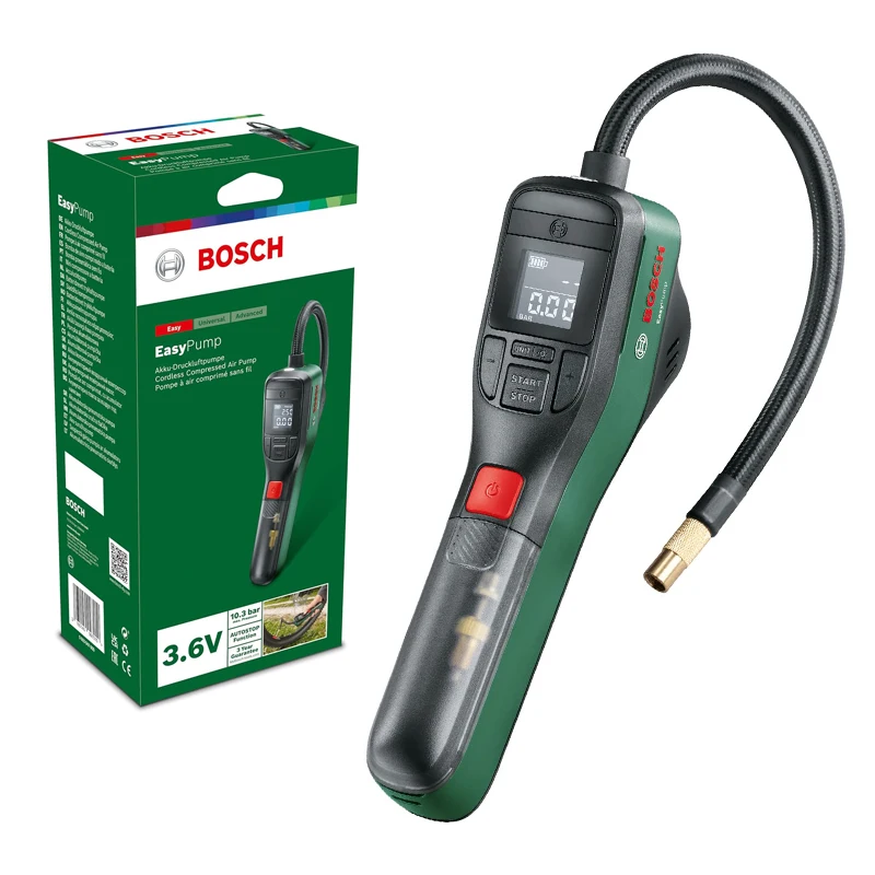Imagem -02 - Bosch-cordless Comprimido Air-pump para Camping Outdoor Bicicleta Inflator Pneu Mini Compressor Ferramentas Acessórios Bomba Fácil