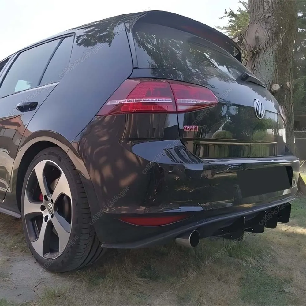 

Для VW Golf 7 MK7 GTI 2013-2016 Комплекты кузова из АБС-пластика Глянцевый черный тюнинг 4-х плавников Автомобильный задний бампер Диффузор Задние боковые разветвители Спойлер Губа