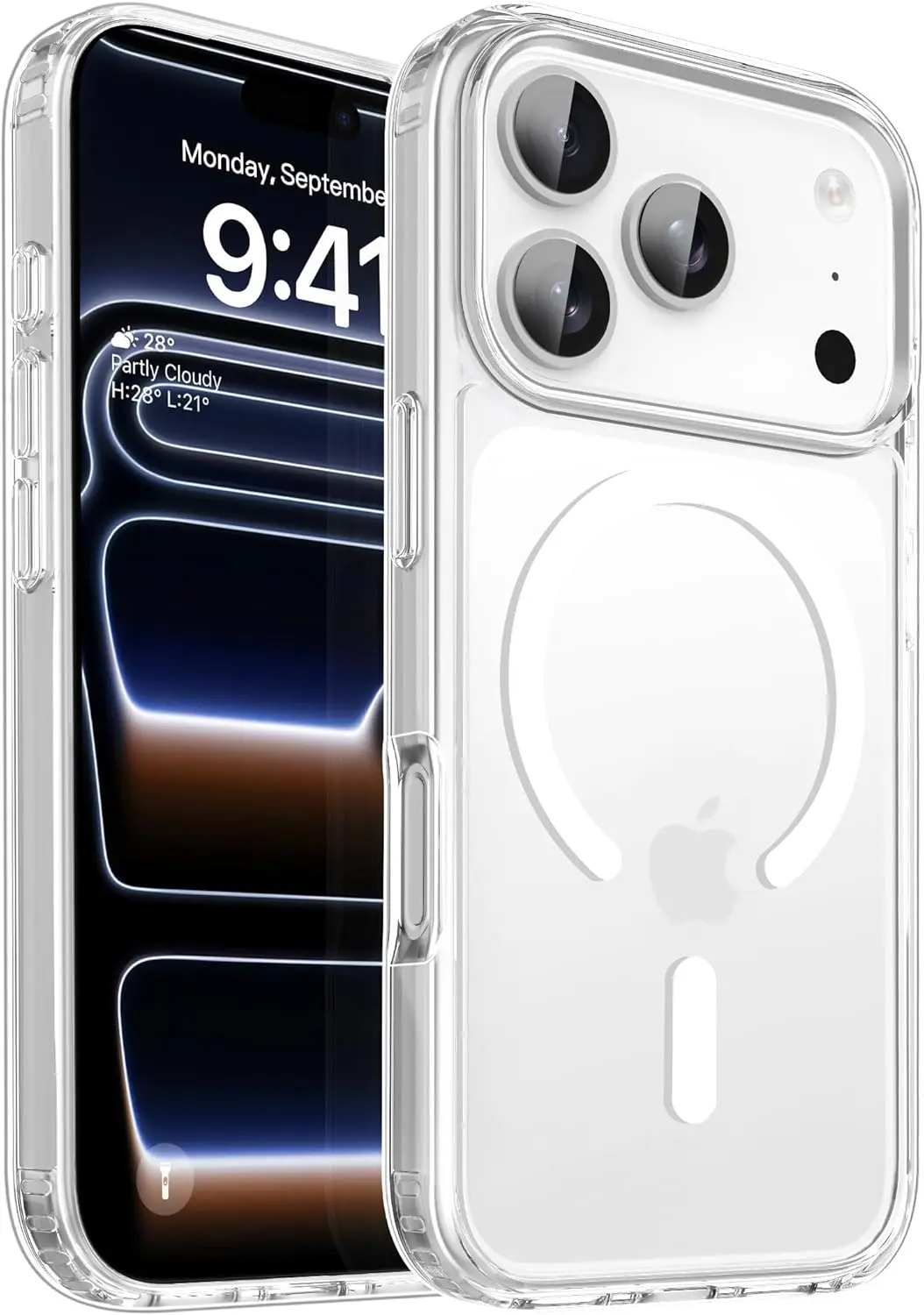 Transparant magnetisch hoesje voor iPhone 17 16 Pro Max 15 14 Plus Draadloos opladen Cover 13 12 Mini 17 Air Magsafe beschermhoes