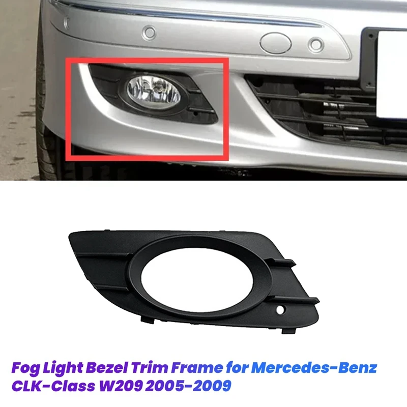 Car Front Bumper Fog Light Bezel Trim Frame For Mercedes-Benz CLK-Class W209 2005-2009 Fog Lamp Cover