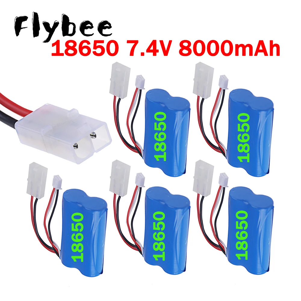 2S1P 18650 Lithium Brand New 8000mAh 7.4V Battery Tamiya Plug For HJ806 HJ810 RC Boat, Henglong 3818 3819 3838 3839 RC Tank