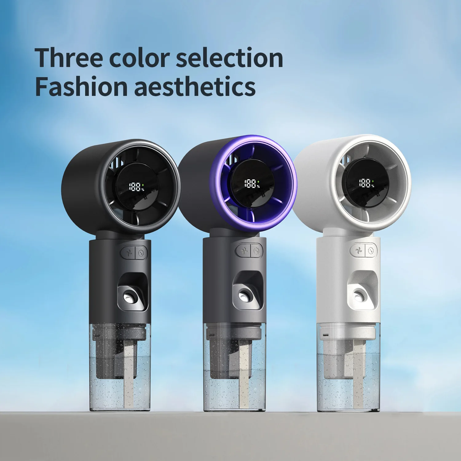 

Новый увлажненный высокоскоростной вентилятор без регулировки скорости полюса, цифровой дисплей, портативный портативный распылительный вентилятор с турбонаддувом