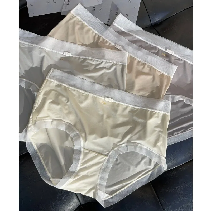 Lady la ultra-thin superfine Tencel facial mask underpants fairy gauze air sensitive high elastic briefs perla