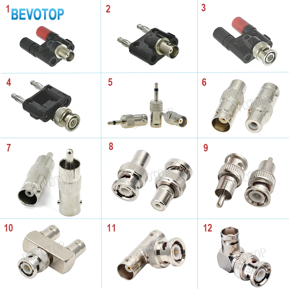 1 sztuk/partia BNC na RCA/balan/3.5mm/BNC złącze męskie/żeńskie dla AV TV wideo Audio antena Wifi Banana-J do BNC-K RF koncentryczny Adapter
