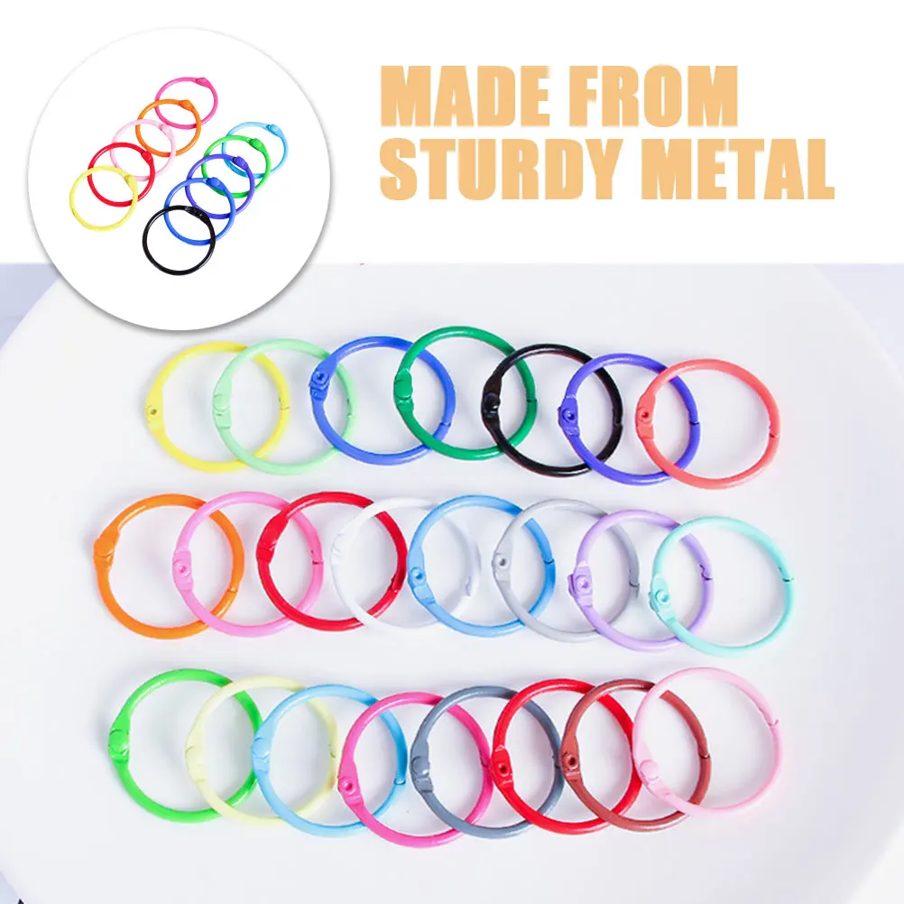 120pcs Metal Binder Rings Loose Leaf Notebook Rings Easy Openable Smooth Finish For Office School Binding Supplies Craft