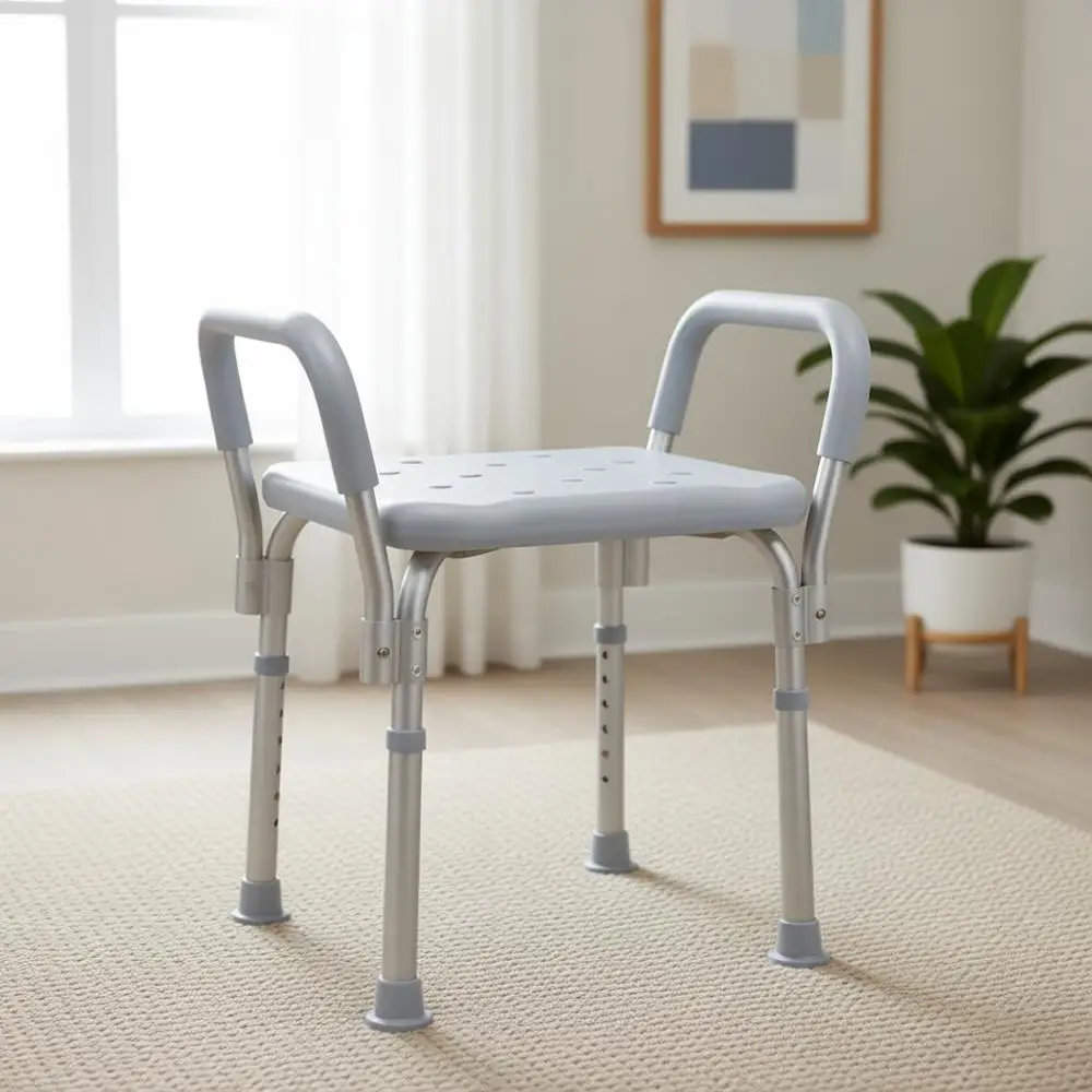 

Усиленное кресло для душа с подлокотниками – грузоподъемность 158 кг, идеально подходит для пожилых и людей с ограниченными возможностями