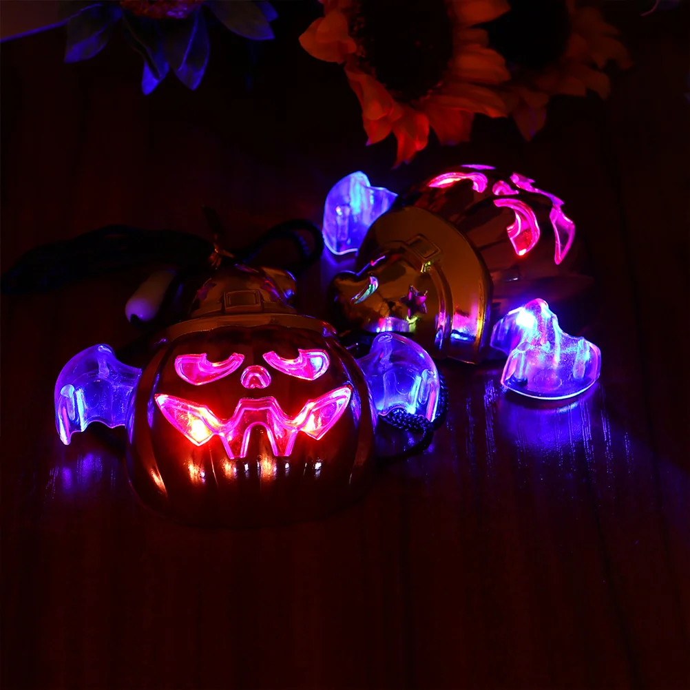 

flashing necklace pumpkin pendant flashing pumpkin hanging necklace for party pumpkin necklace halloween necklace