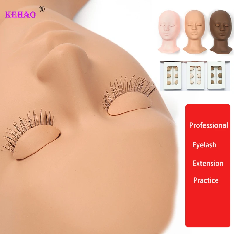 

Professional Practice Eyelash Mannequin Head For Lashes Extension Eyelashes Tools Soft Doll Heads Mannequin Replacement Eyelids