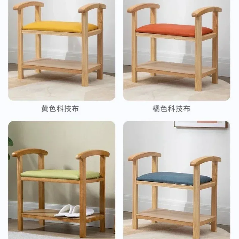 Nordic Senior-friendly Nursing Home Solid Wood Shoe Change Stool Household Door Shoe Senior Stools Entry Door Stool Shoe Stools