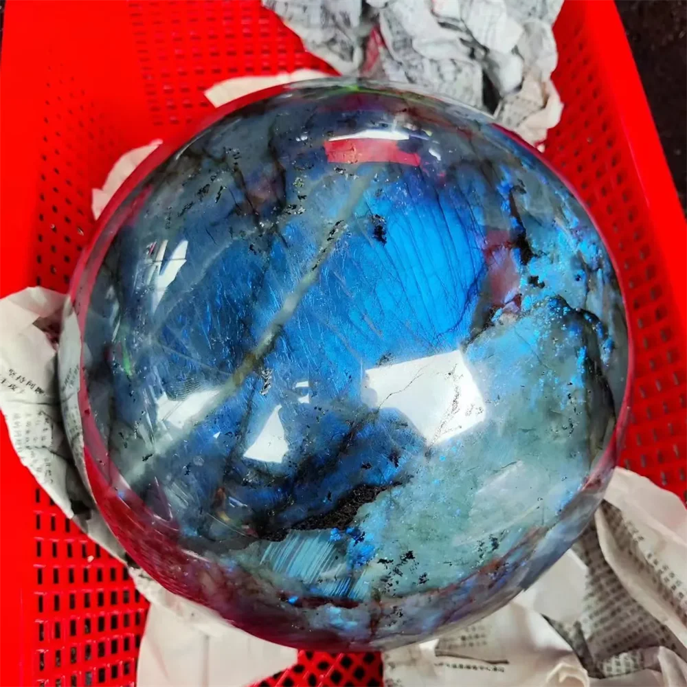 Natural Blue Labrador Stone Crystal Ball, Gemstone Ball, Reiki Healing, Home and Office Decoration, Display Gift