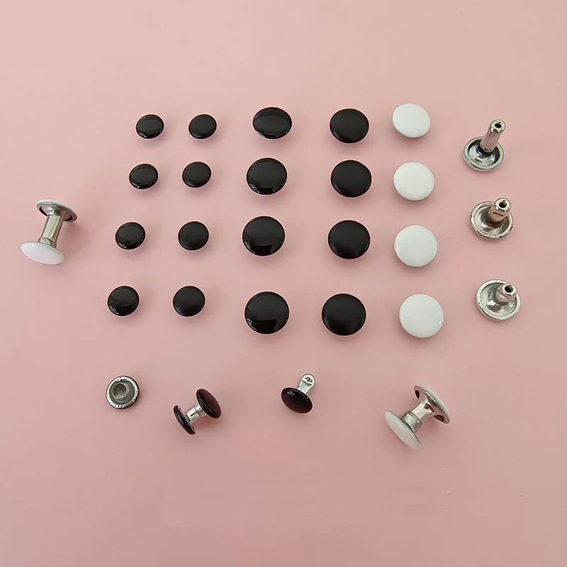 6-8mm Double Cap Round Rivets Studs Collision Nail Spike Leather Craft Shoe Bag Belt Garment Bracelet DIY Rivets