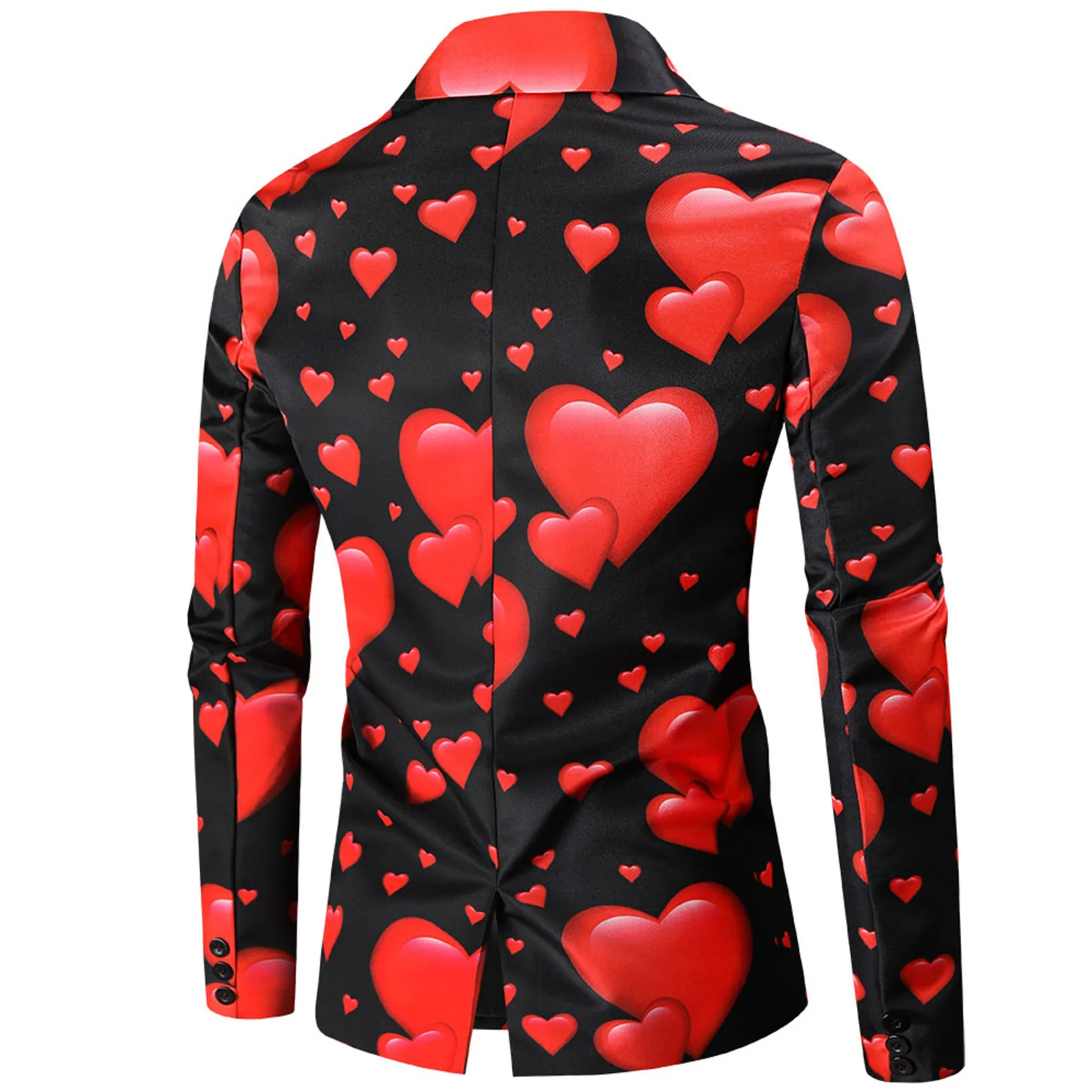 Valentine\'s Gift Men\'s Fashion Suit Party Coat Casual Slim Fit Blazer Buttons Suit 3D heart Print Painting Blazers Jacket Men