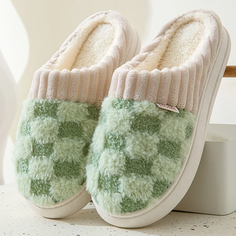 2026 Men's Cotton Slippers Plush Slippers Indoor Couples Home Cotton Slippers for Women Winter Warm and Non Slip Cotton Slippers