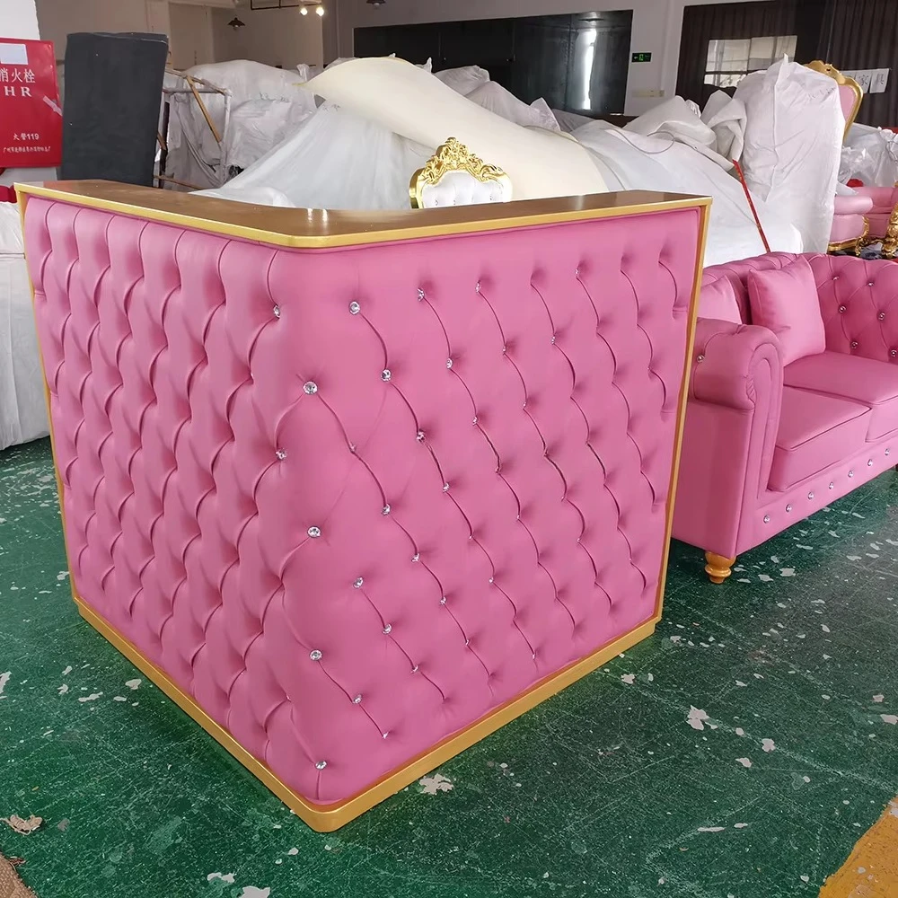 Pink reception desk Modern design Small reception with storage Hot sale Mini reception desk