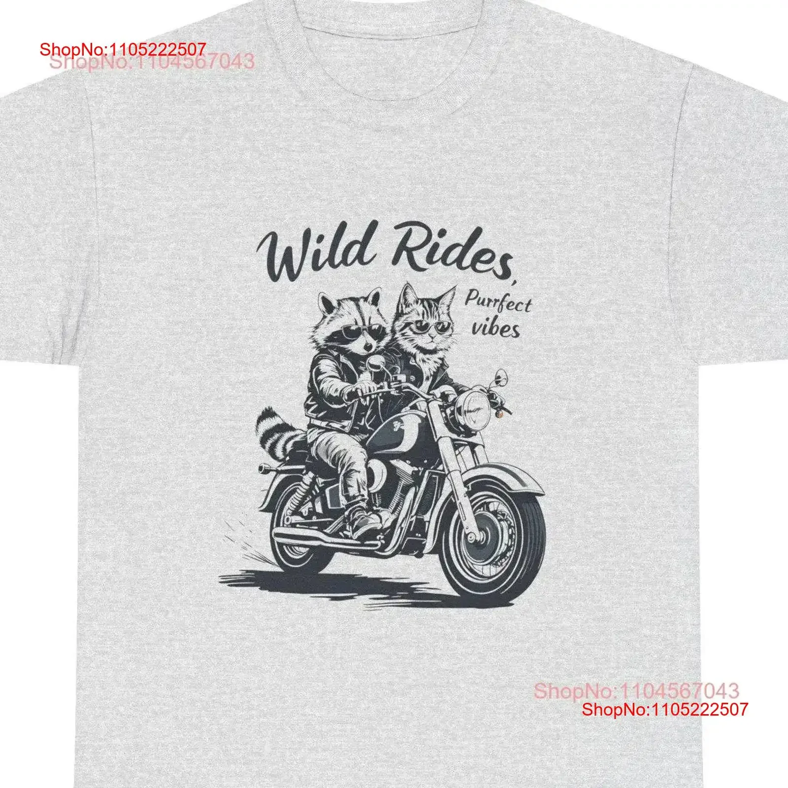 

Wild Rides Purrfect Vibes shirt Raccoon tee CaT T Retro Heavy Cotton vintage Washed designer clothes Stretched homme fashion