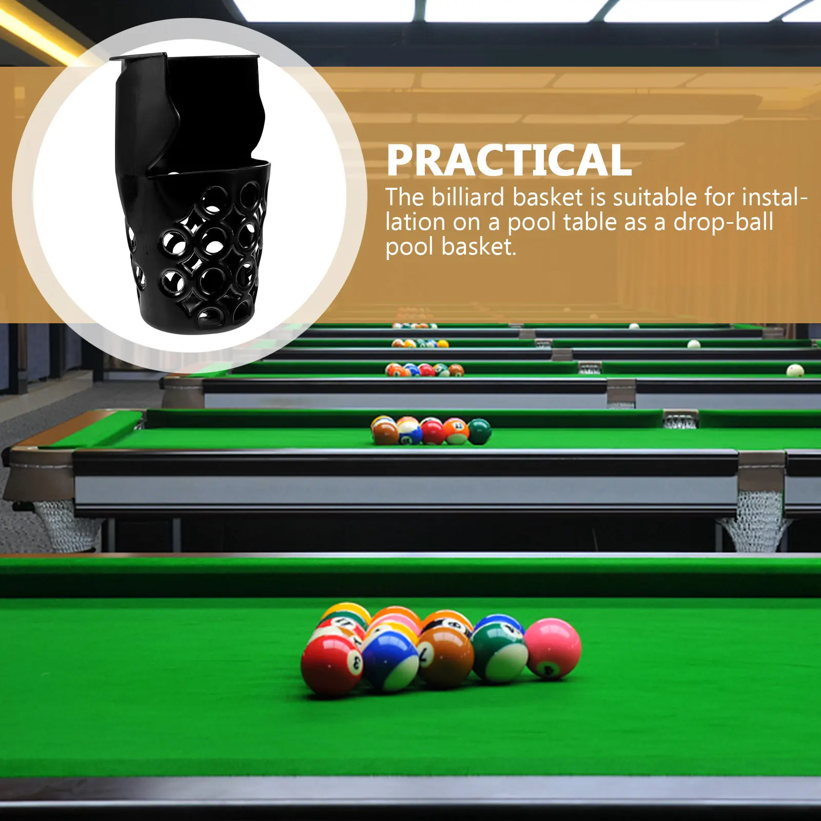 

Sturdy PP Material Billiard Drop Ball Basket for Pool Table Pockets Ball Catch Storage Holder Prevents Balls Falling Floor