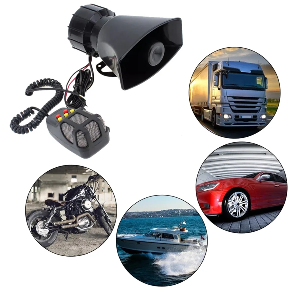 -[A51I Digital]Car Warning Alarm Truck 7-Sound Loud Alarm Loudspeaker 12V Siren Air Horn Megaphone Police Firemen Car Horn 110DB