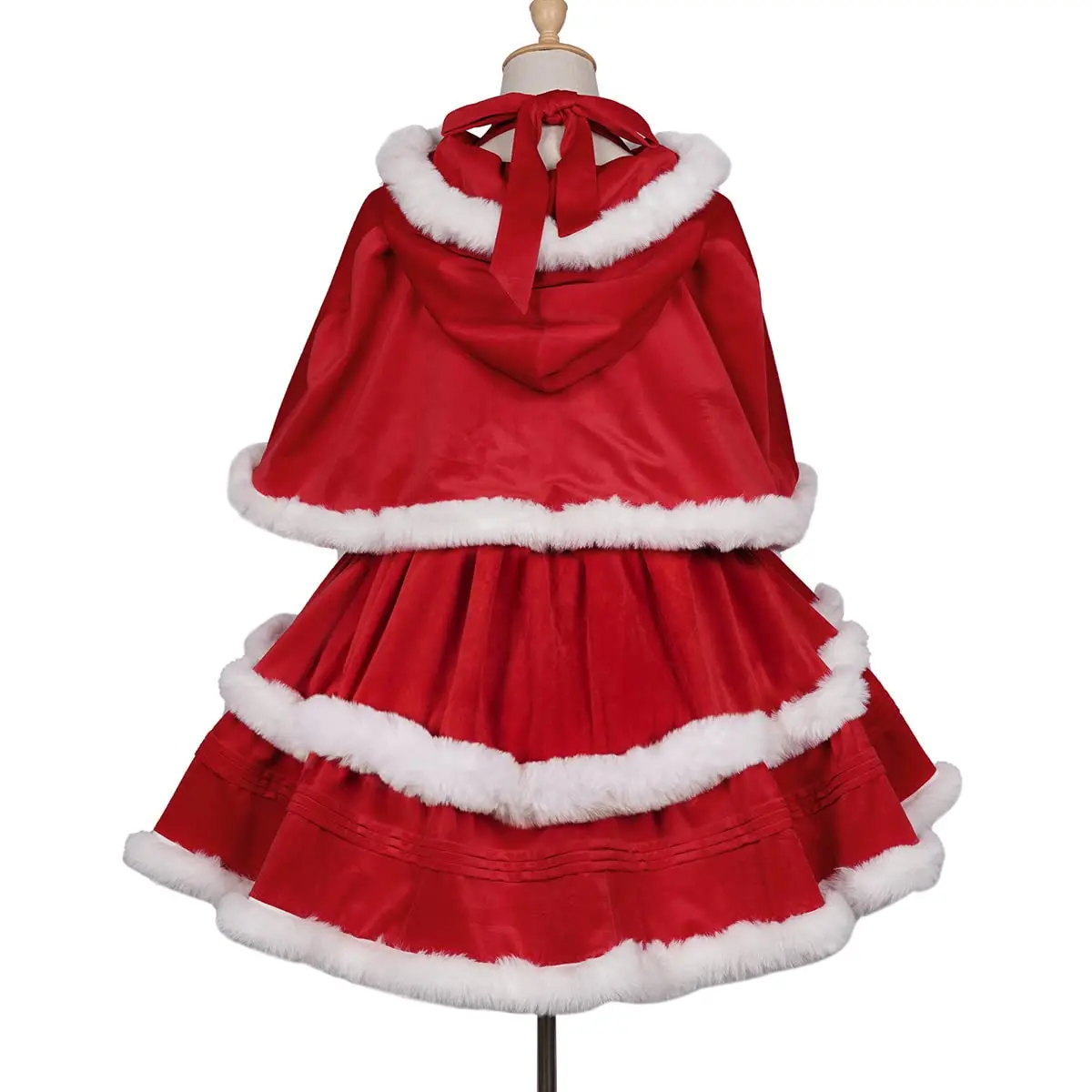 فساتين عيد الميلاد النسائية ملابس سانتا عيد الميلاد فستان لوليتا لطيف أحمر أخضر أرجواني عيد الميلاد زي الهالوين التأثيري للبالغين #5