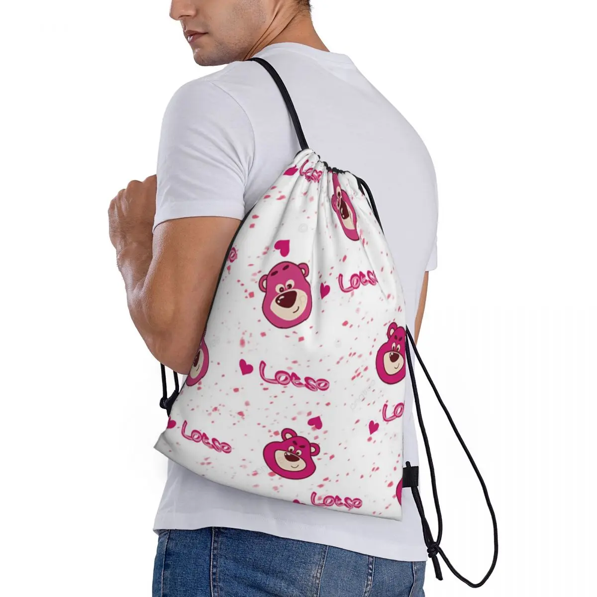 Lotso Drawstring bag Storage Portable Handbags Grocery Shopping Shoulder bags foldable Travel Bag