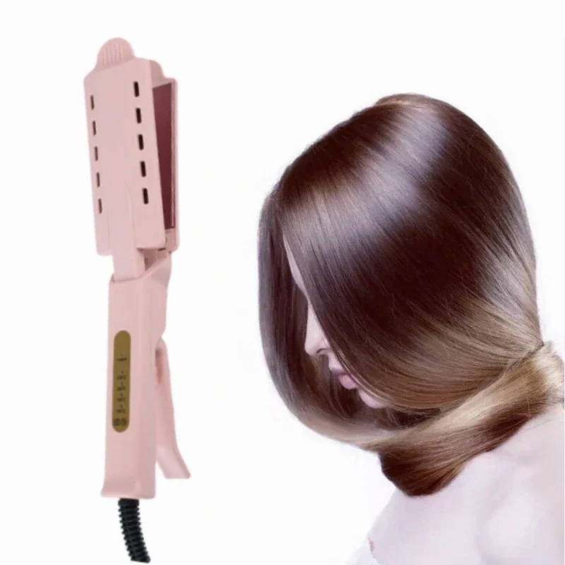 Pink Hair Straightener Four-gear Temperature Adjustment Ceramic Tourmaline Ionic Flat Iron Hair Straightener Women Widen Panel