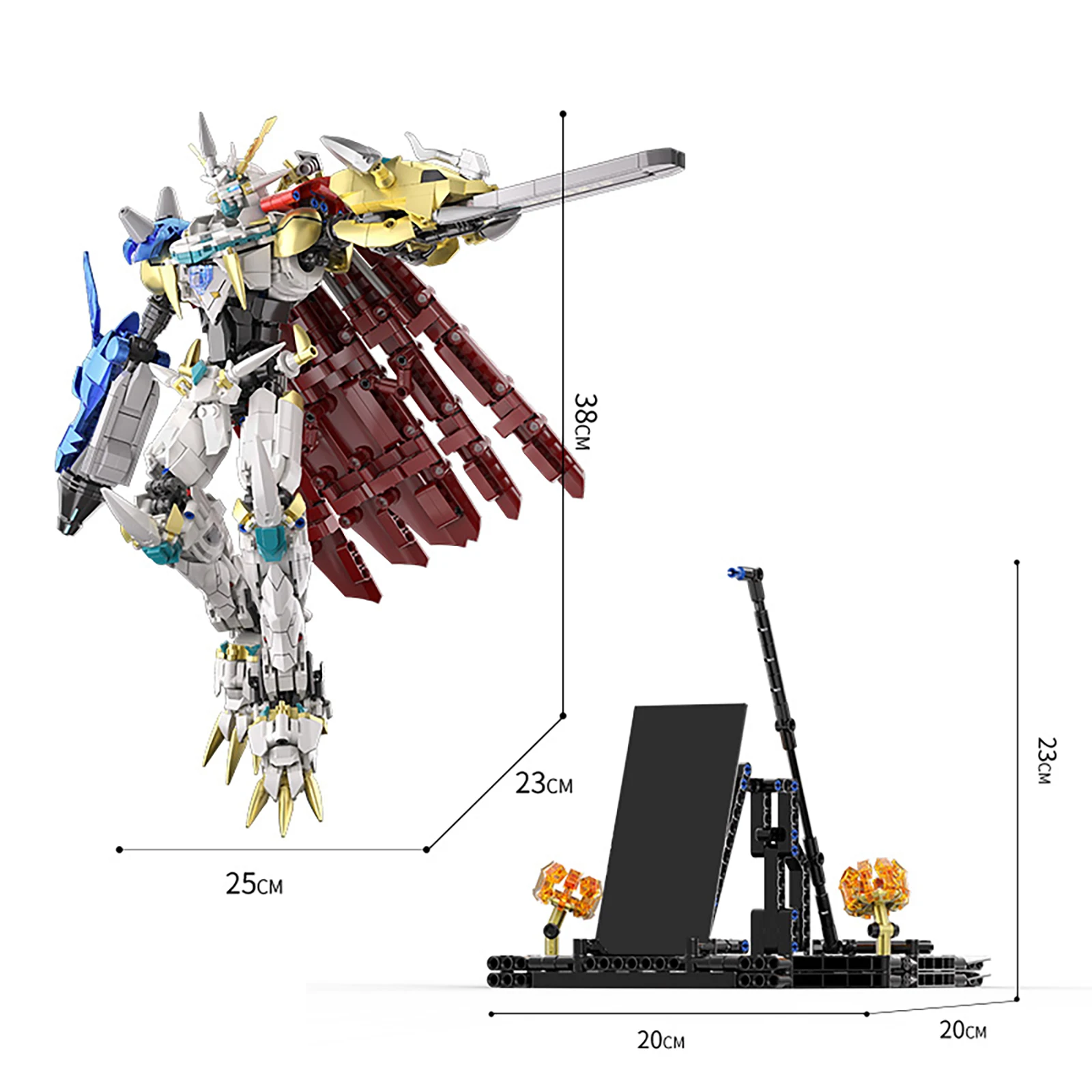 1825PCS Mech Warrior met Stand Bouwstenen Mechanische Armor Robot Figuur Model Ornamenten Bricks Speelgoed Kit voor Kid Gift DG7101