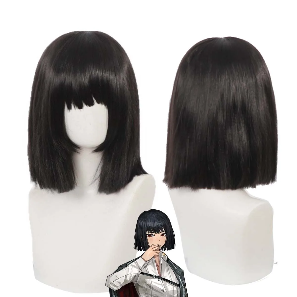 

Женский парик для косплея Limbus Company NO.4 Ryoshu, черный, термостойкий, из синтетических волос