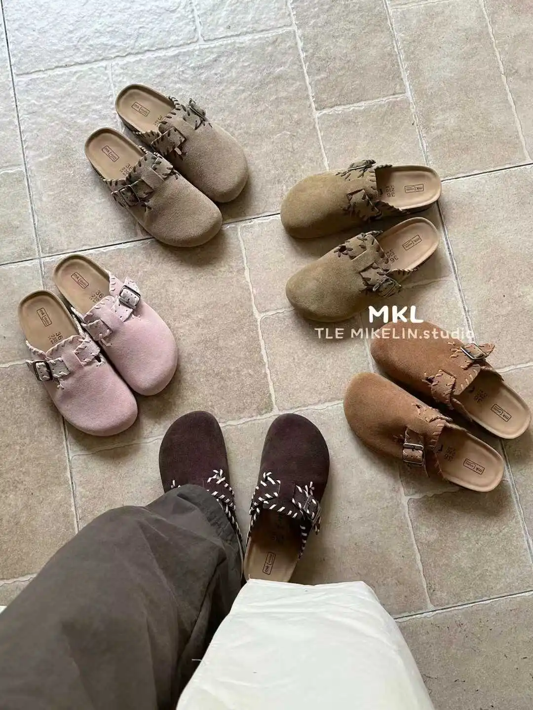 Мюли женские на толстой подошве, Классические сандалии на пробковой подошве, клоги, пляжная обувь без застежки, натуральная кожа, для улицы