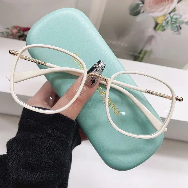 Unisex Fashion Square Blue Light Blocking Presbyopia Large Oversized Reading Glasses for Women Luxury Retro Far Sight Eyeglasses