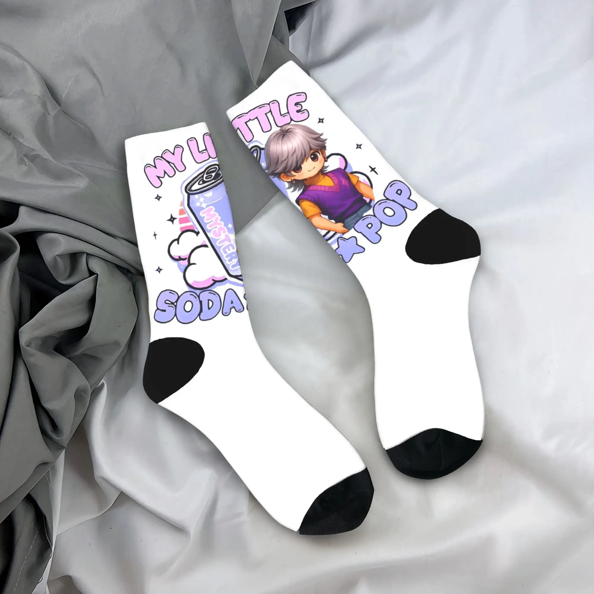 

Детские носки Saja KPop Demon Hunters Chibi Art, осенние чулки для отдыха, мягкие носки для пары, нескользящие носки для скалолазания с принтом